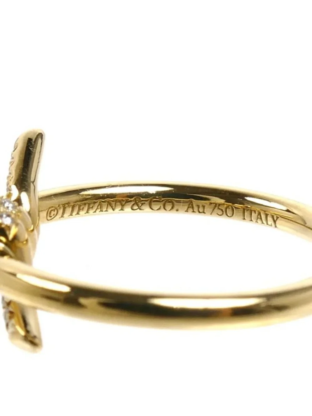 Tiffany & Co 18k Yellow Gold Knot Diamond Ring